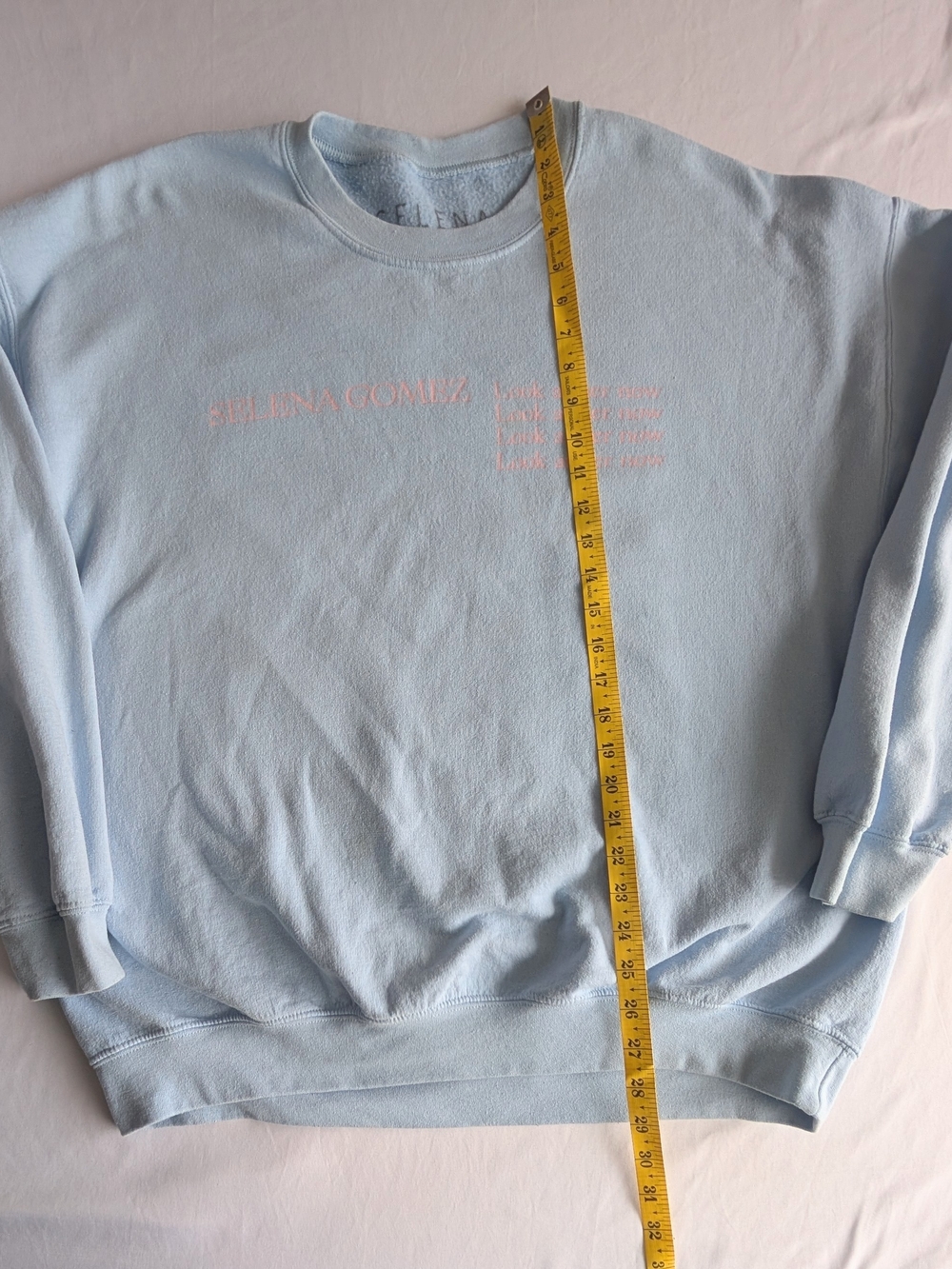 Selena Gomez Light Blue Look At Her Now Crewneck Sweatshirt - Official - Picture 7 of 7